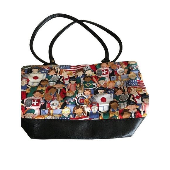 Olympic Games Shoulder Bag Zipper Shut World Athlete Illustrations - Picture 1 of 7